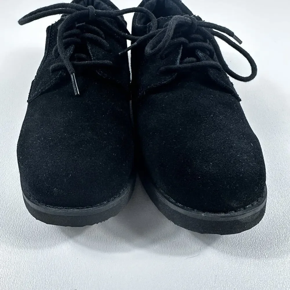 Florsheim Kearny Jr Boys Size 4M Black Suede Oxford Dress Shoes Lace Up